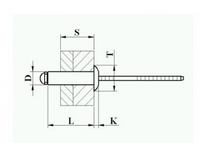 DSU szegecs - IIT 3212 3,2*12 inox-inox nyitott félgömbfejű húzószegecs (500 db/doboz)