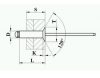 DSU szegecs - SSL 4811 4,8*11 mm acél-acél nyitott nagyfejű húzószegecs (500 db/doboz)