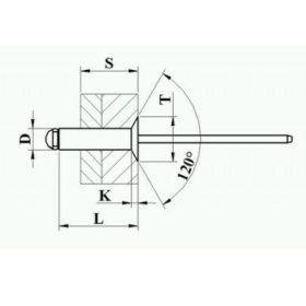  DSU szegecs - SSL 4811 4,8*11 mm acél-acél nyitott nagyfejű húzószegecs (500 db/doboz)