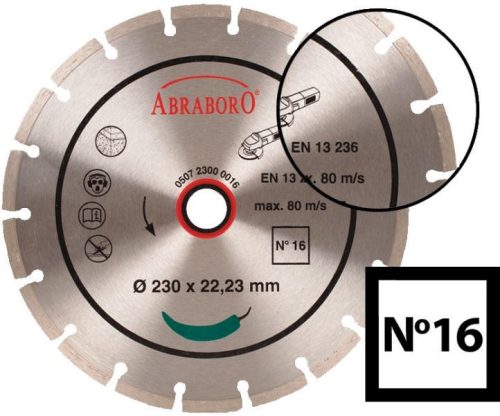 ABRABORO Gyémánttárcsa  115x2,0x22,23 (NO.16)