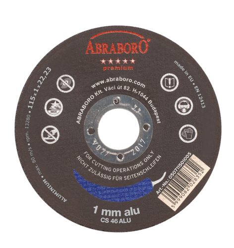 ABRABORO CHILI ALU PREMIUM fémvágó korong   115 x 1,0 x 22,23  T41