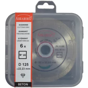   ABRABORO Gyémánttárcsa No16 6 db-os dobozban   125 x 22,23 x 2