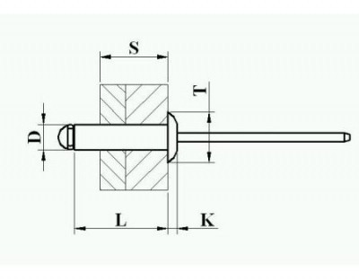 RIVCO szegecs - SST 4816  RIVCO 4,8*16 acél-acél nyitott félgömbfejű húzószegecs (500 db/dob )