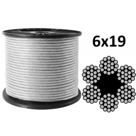   DRÓTKÖTÉL HORGANYZOTT átmérő: 10,0 mm (6x19+FC) DIN3060 (50 méter/tekercs)