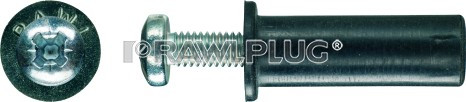 RAWLNUT M5*50 Rawlnut dübel + M5*50 d-fejű metrikus csavar