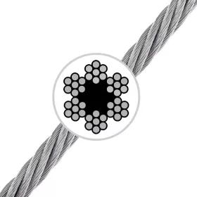   DRÓTKÖTÉL  HORGANYZOTT átmérő: 1,5mm (6x7+FC)   DIN3055 (500 méter/tekercs)
