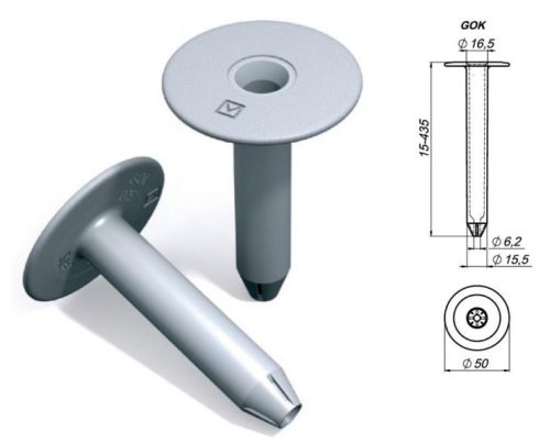 KO GOK-285 Tetősziganyag rögzítő teleszkóp tárcsa 285 mm (75db/dob)