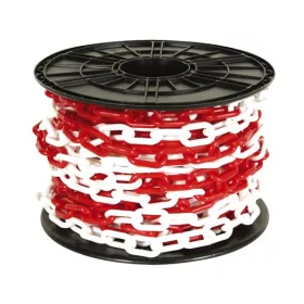 LÁNC MŰANYAG 6,0 mm PIROS-FEHÉR ( 50 méter/ tekercs)