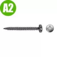 Faforgácslap csavar D-fejű A2 rozsdamentes