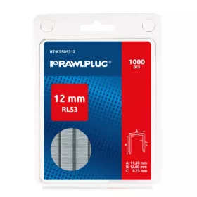 Rawlplug Tűzőkapocs 12mm magas, acél test  RT-KSS5312