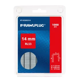 Rawlplug Tűzőkapocs 14mm magas, acél test  RT-KSS5314