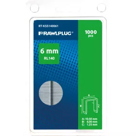   Rawlplug Profi Tűzőkapocs 6mm magas, vastag, acél test  RT-KSS140061